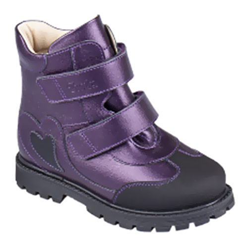 Ботинки ортопедические Твики с мехом для девочек TW-549-8 фиолетовый металлик.