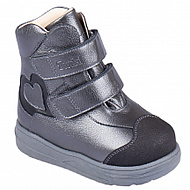 Ботинки ортопедические Твики с мехом для девочек TW-525-8 серый металлик.