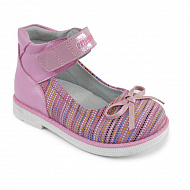 Туфли ортопедические Ортобум для девочек 43057-03 темно-розовый/принт.
